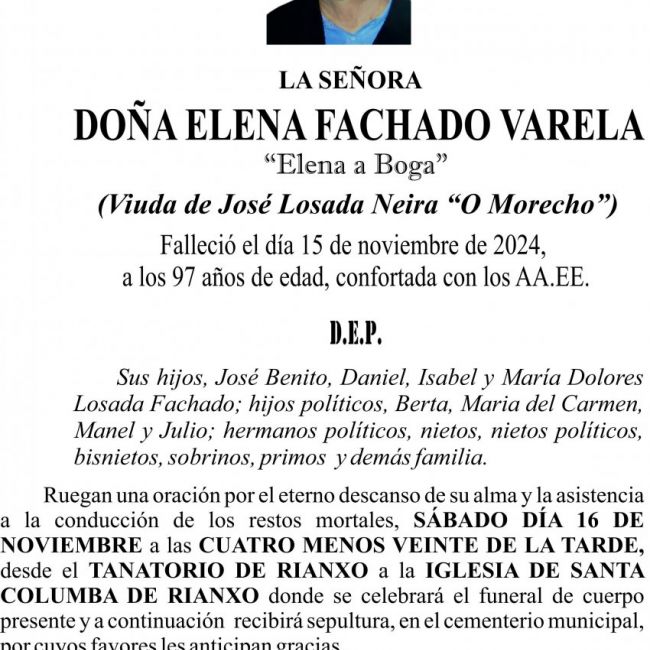 11 24 Esquela, Elena Fachado Varela