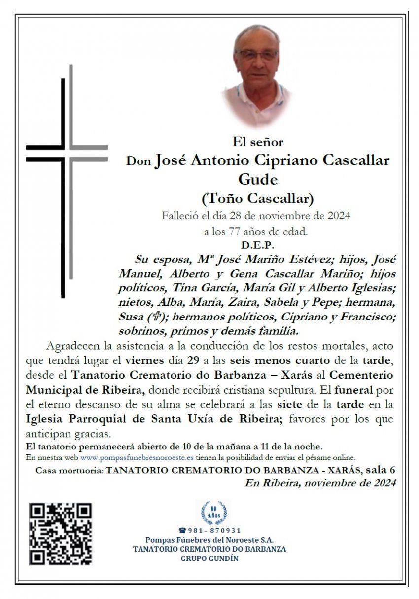 Cascallar Gude, Jose Antonio Garcia