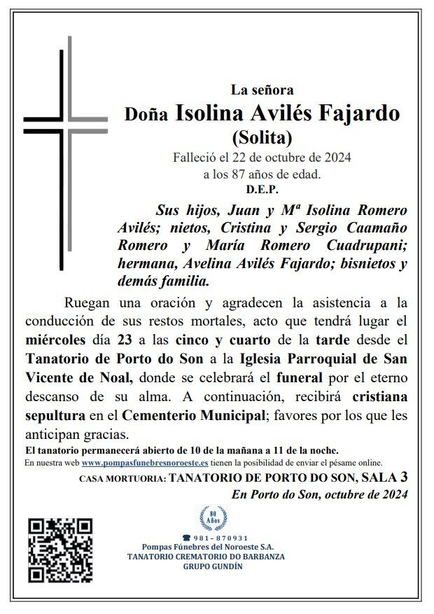 Aviles Fajardo, Isolina