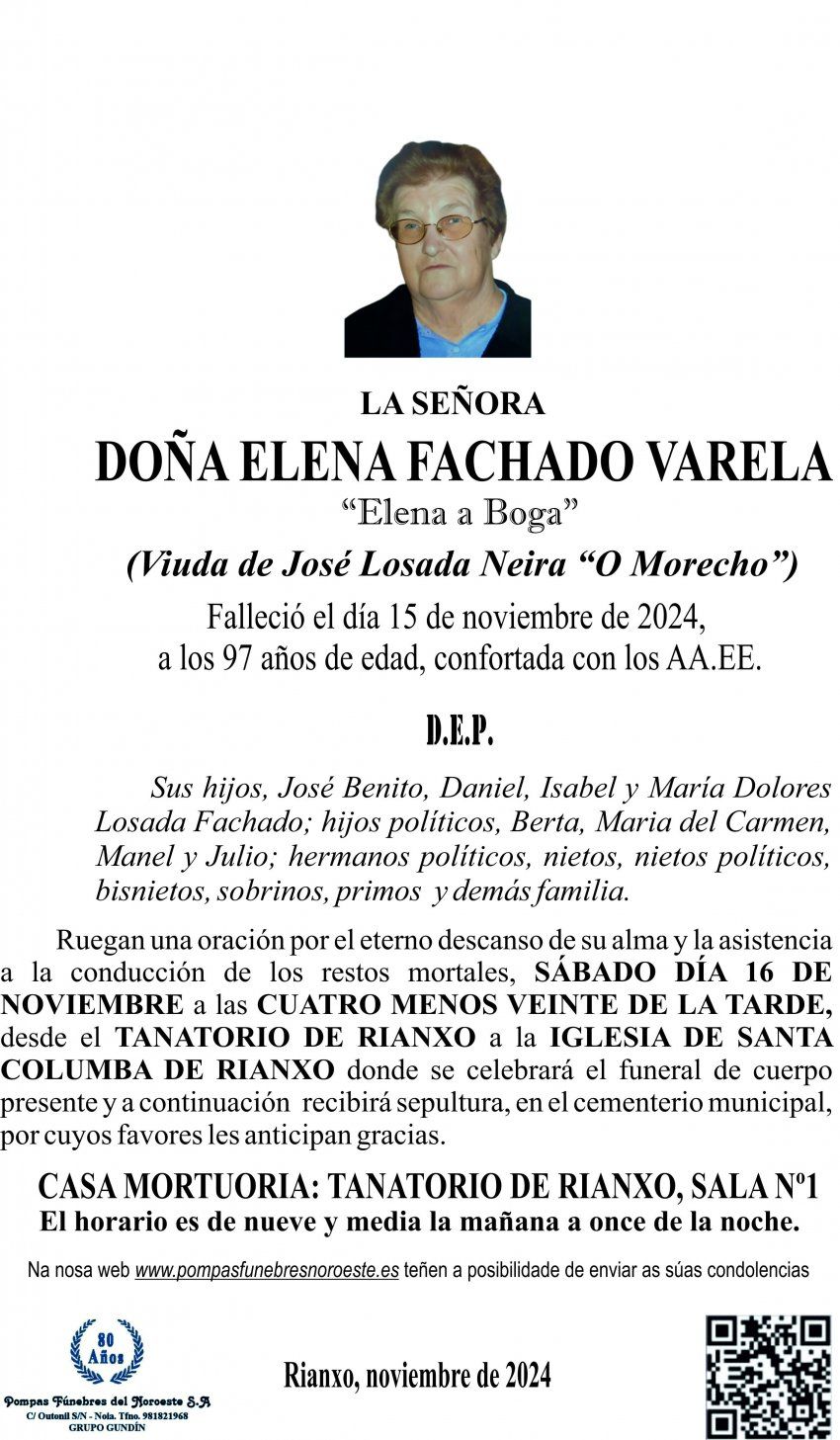 11 24 Esquela, Elena Fachado Varela