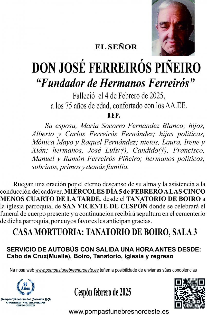 25 01 ESQUELA   jose ferreiros piñeiro