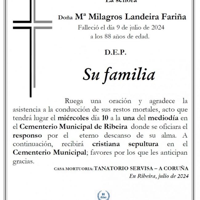 Landeira Fariña, Maria Milagros
