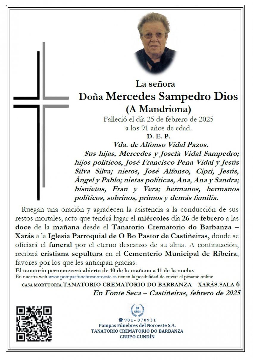 Sampedro Dios, Mercedes