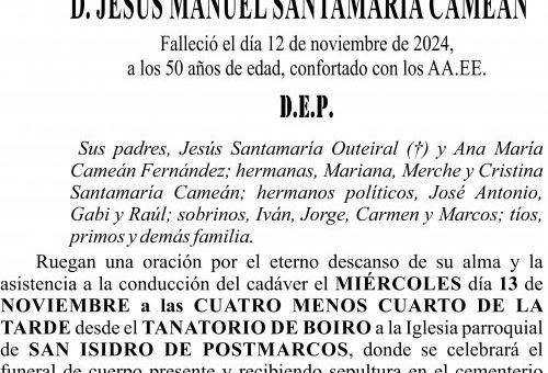 ESQUELA,  Jesús Manuel Santamaría Cameán