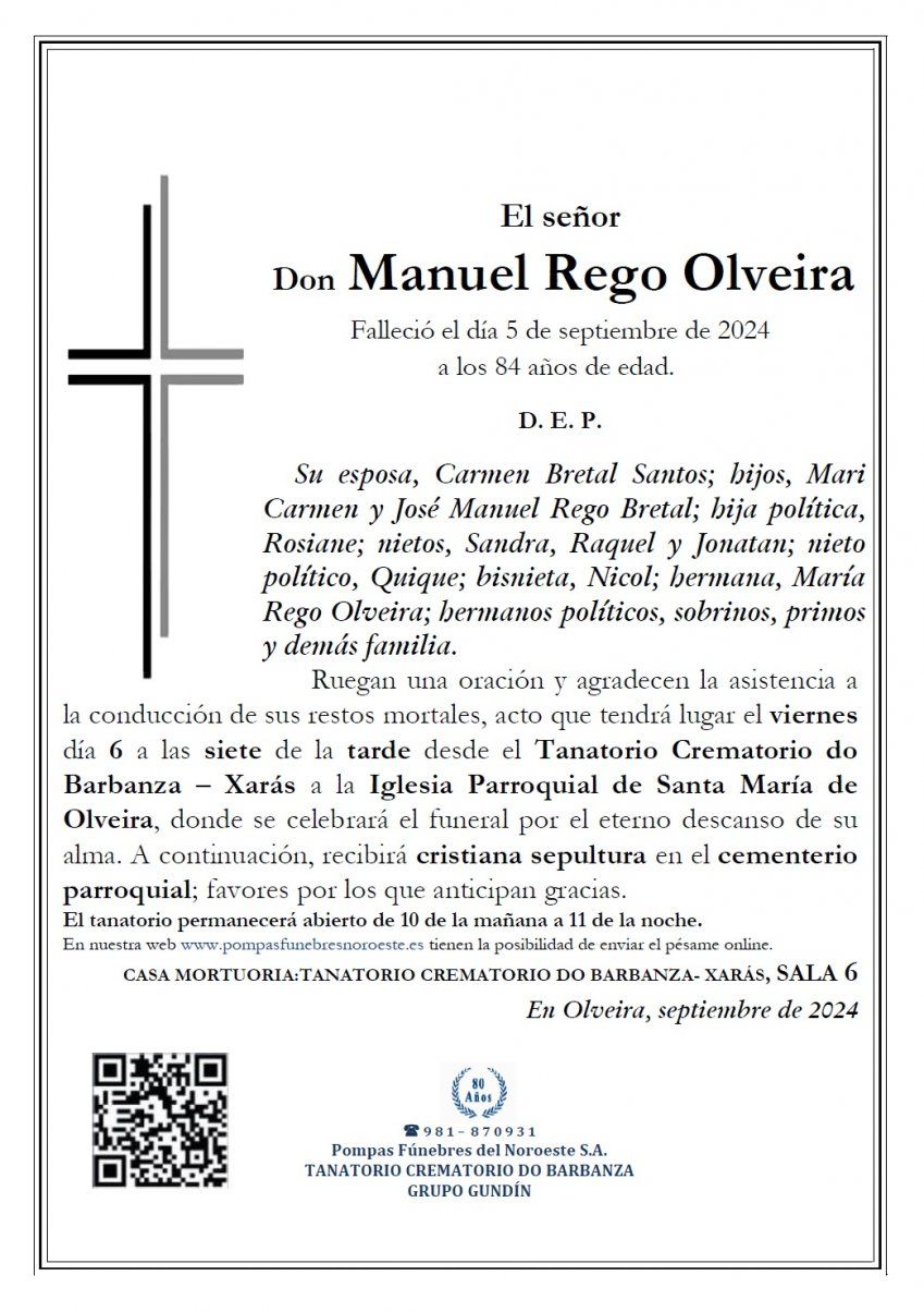 Rego Olveira, Manuel