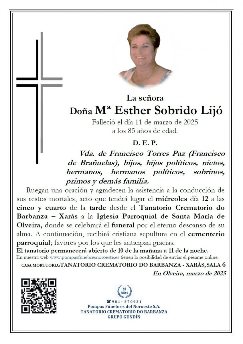 Mª Esther Sobrido Lijó