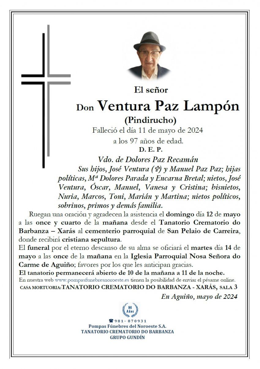Paz Lampón, Ventura