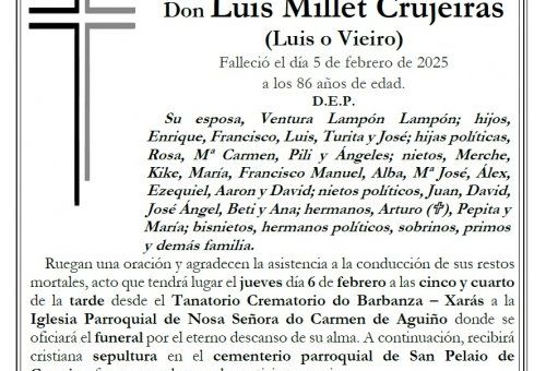 Millet Crujeiras, Luis