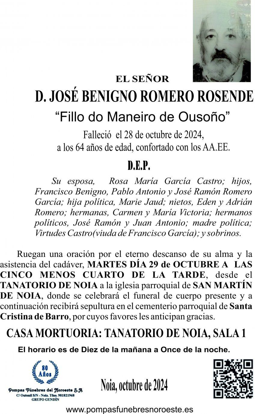 10 24 ESQUELA   juse benigno romero rosende