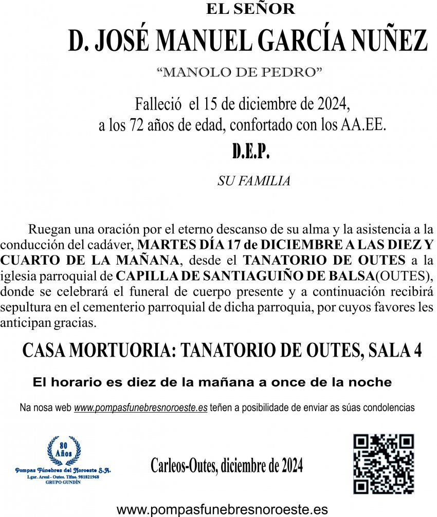 12 24 ESQUELA    José Manuel García Núñez