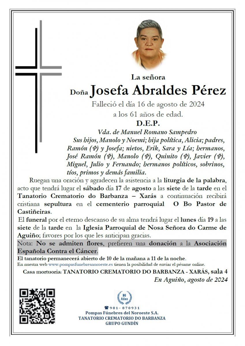 Abraldes Pérez, Josefa