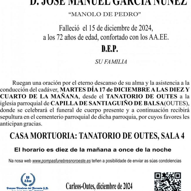 12 24 ESQUELA    José Manuel García Núñez