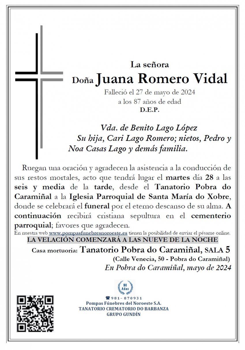Romero Vidal, Juana
