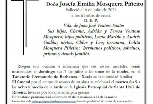 Mosquera Piñeiro, Josefa Emilia